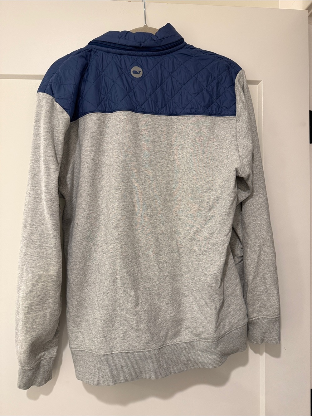 Vineyard Vines Gray Sweatshirt with Navy Quilted Yoke - Picture 8 of 8